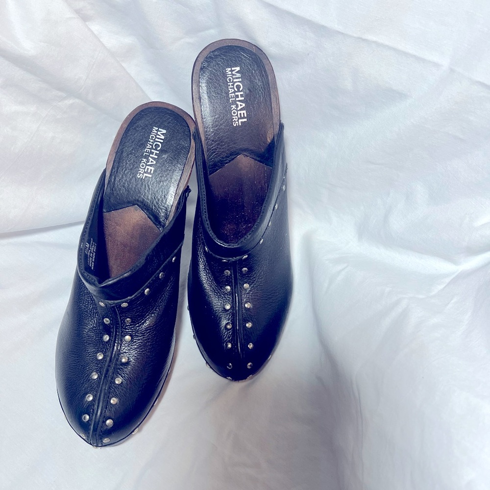 Michael Kors Black Studded Mules